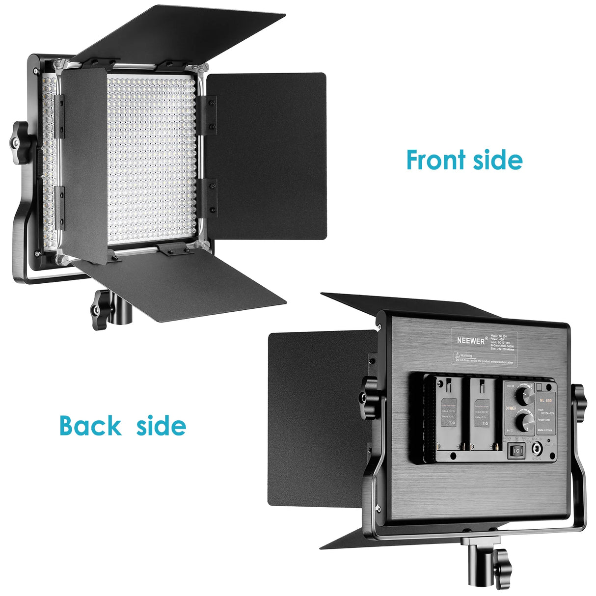 NEEWER NL660 Bi-Color LED Photography Panel Light with Bamdoor