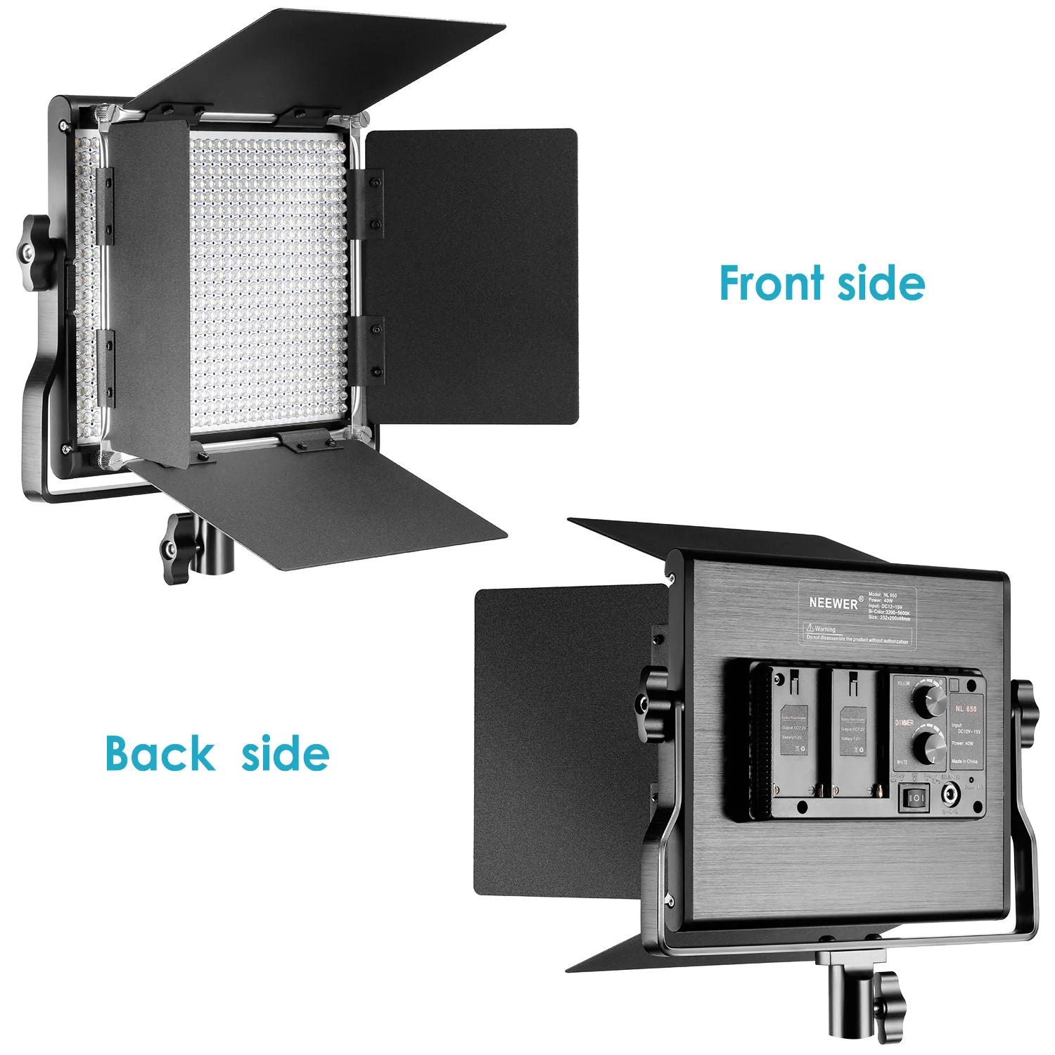 NEEWER NL660 Bi-Color LED Photography Panel Light with Bamdoor