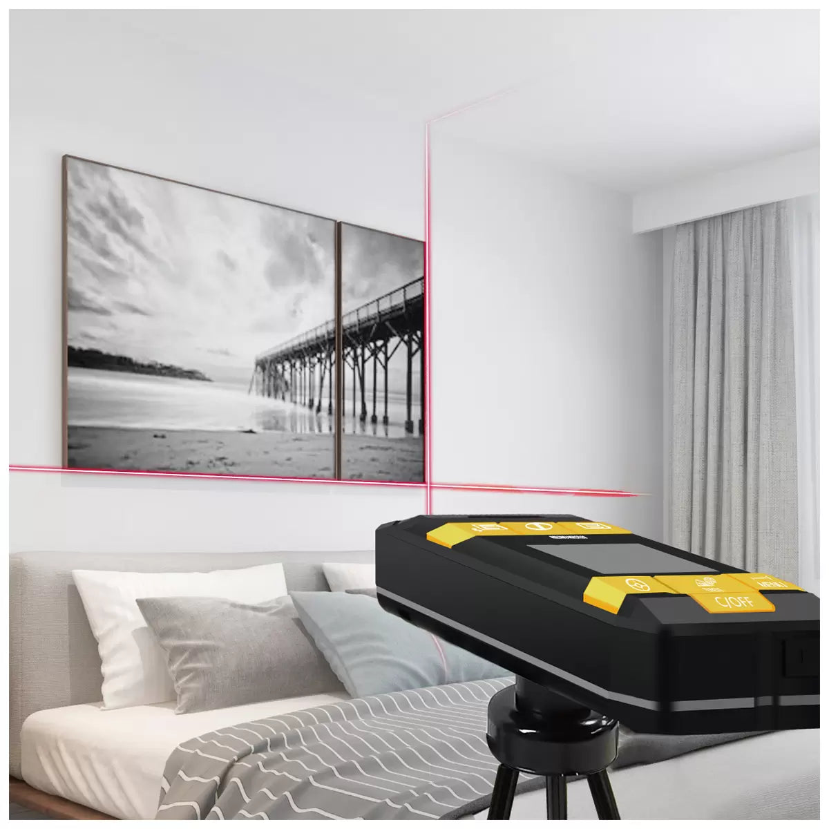 CAT 4-in-1 Laser Distance Measurer, Stud Finder, Cross Hair Marker, Digital Level