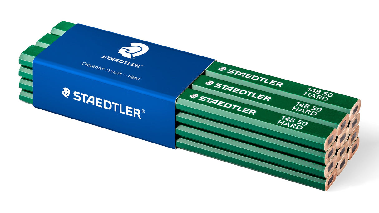 Staedtler® Carpenter's pencils - green lacquer - hard (approx. 6H)