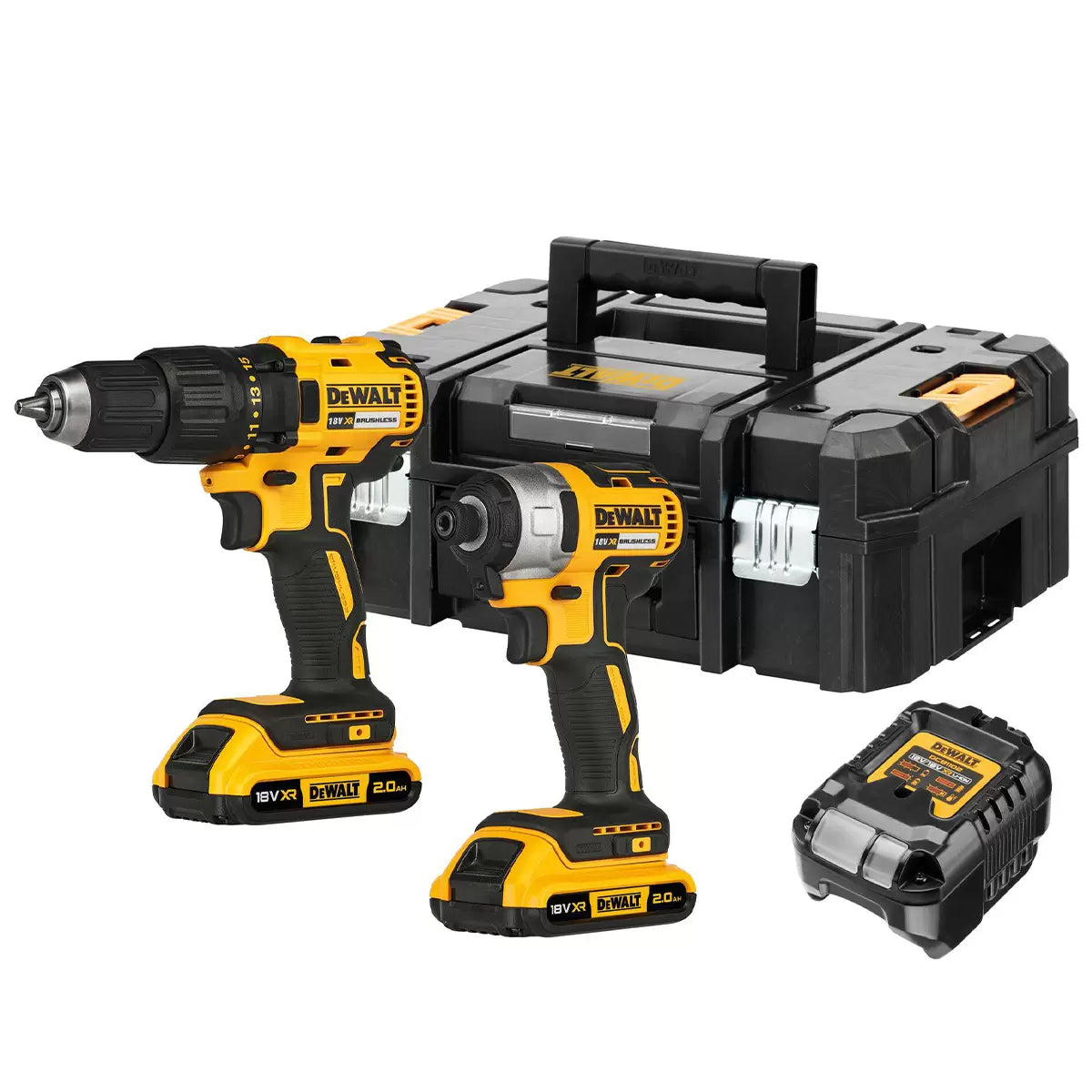 DeWALT DCK2059D2T 18v XR Cordless Drill Driver and Impact Driver TSTAK Kit