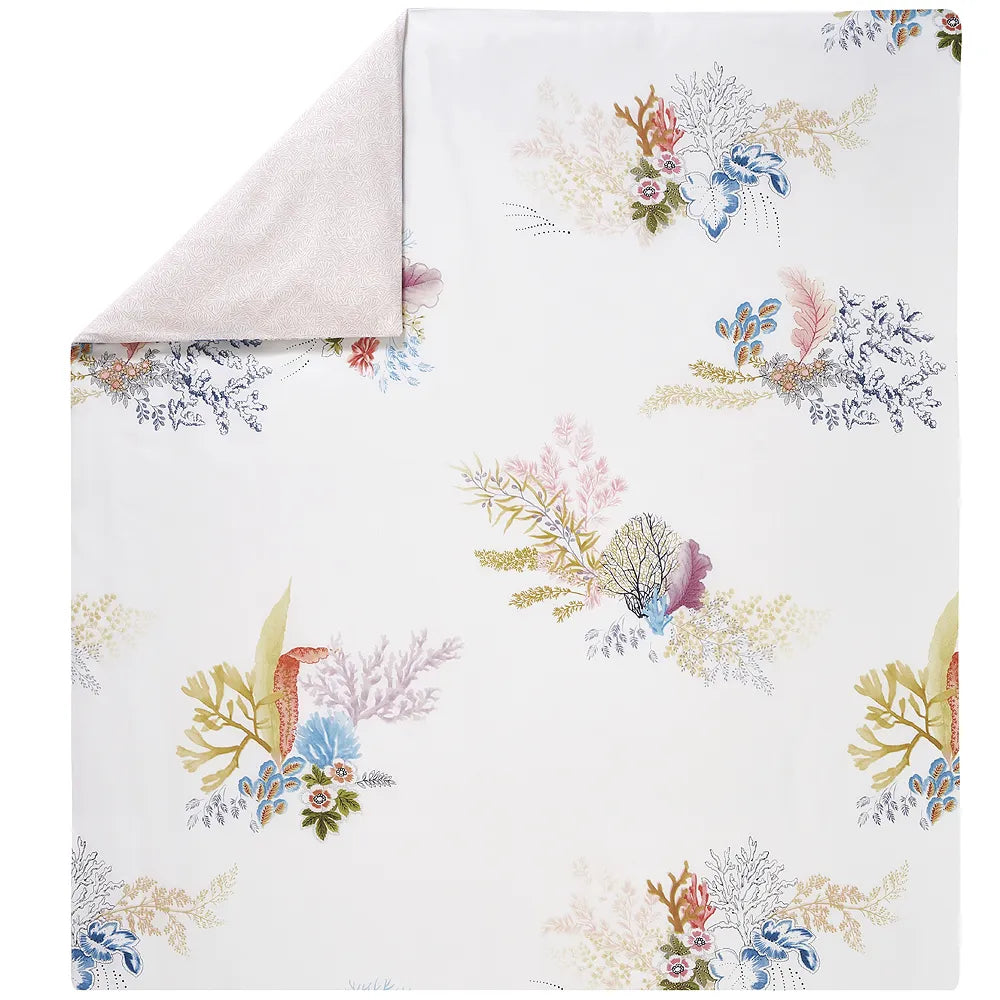 Yves Delorme CALYPSO King Flat Sheet & 2 Pillowcases – 100% Cotton Percale