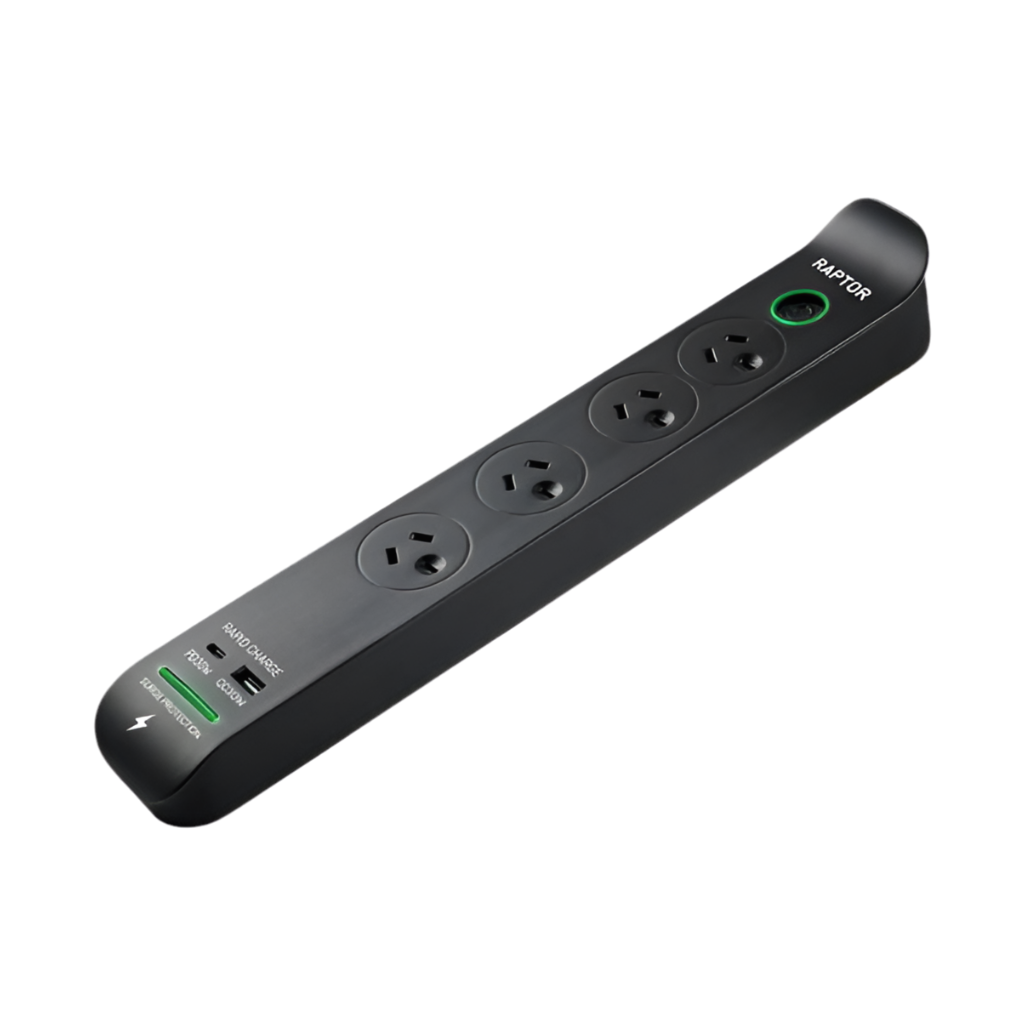 RAPTOR Surge Protected Powerboards 4-WAY POWERBOARD USB-PD 45W + QC 36W