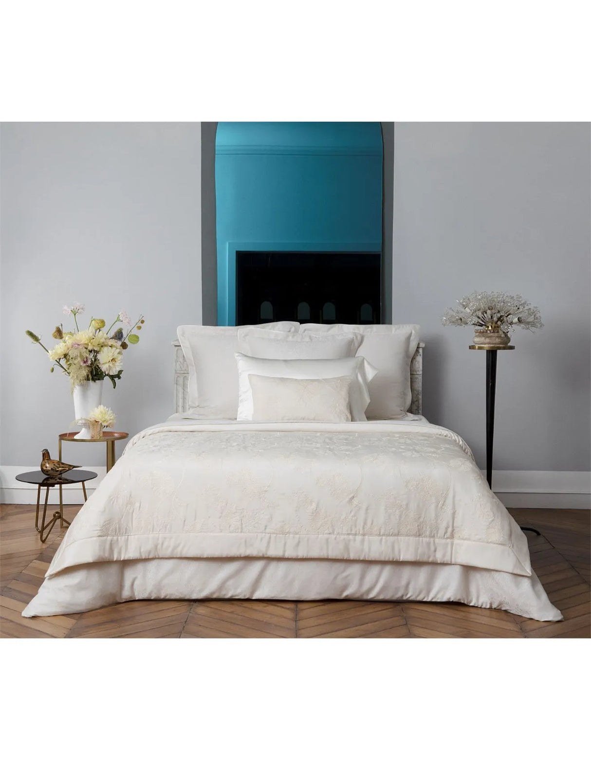 Yves Delorme DIVINE King Flat Sheet & 2 Pillowcases – 100% Cotton Sateen