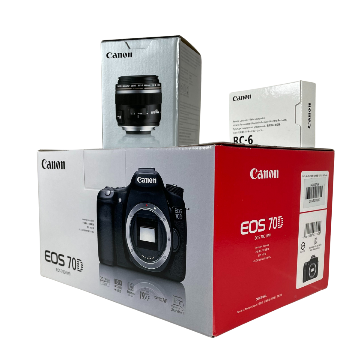 Canon EOS 70D camera + EFS 60mm f/2.8 Macro USM + RC-6 Remote (Pre-owned)