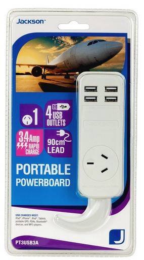 Jackson Powerboard and USB Charger 1x Power, 4x USB-A