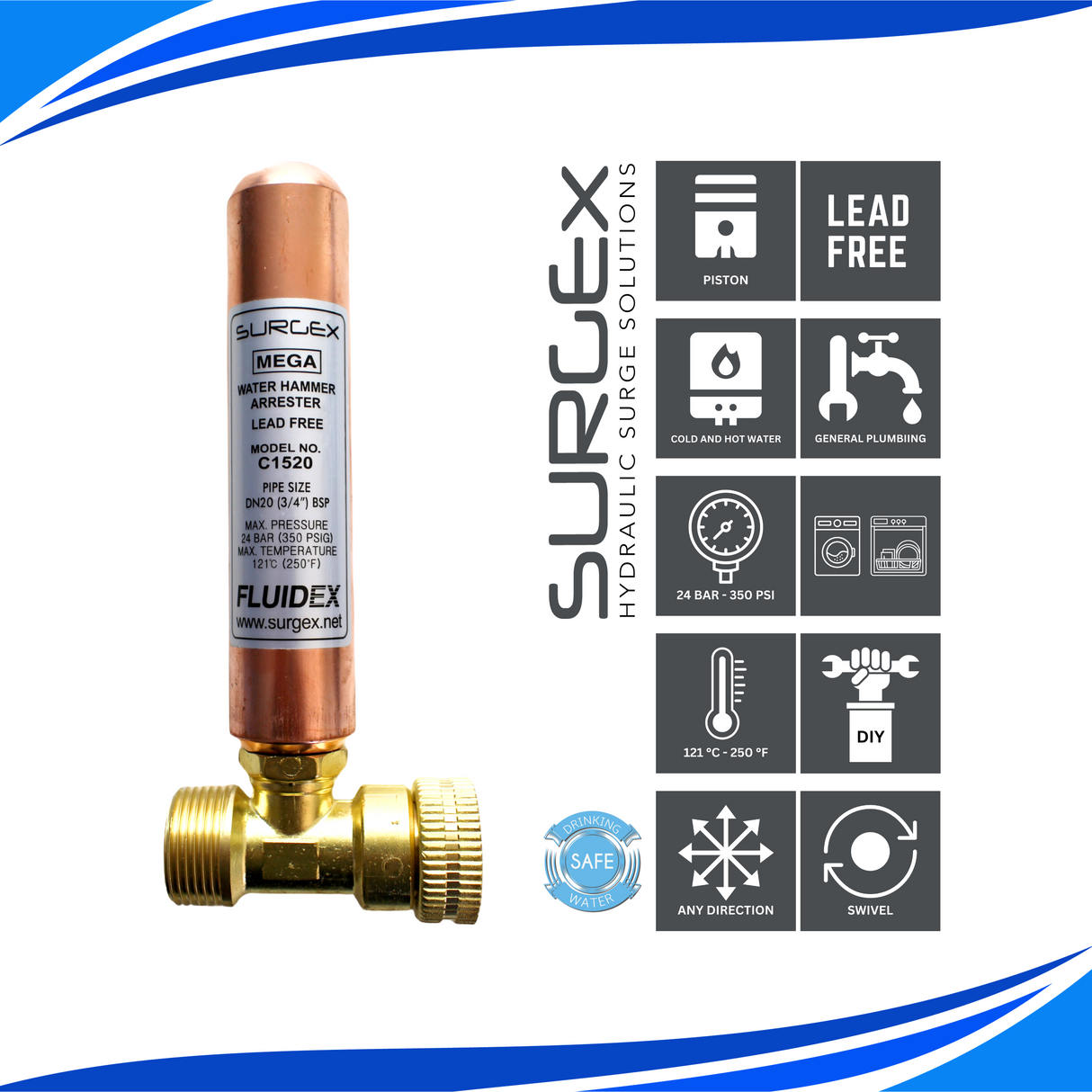 SURGEx C1520 washing machine water hammer