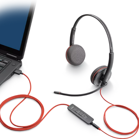 Poly Blackwire C3225 USB-A + 3.5mm Stereo Corded UC Headset