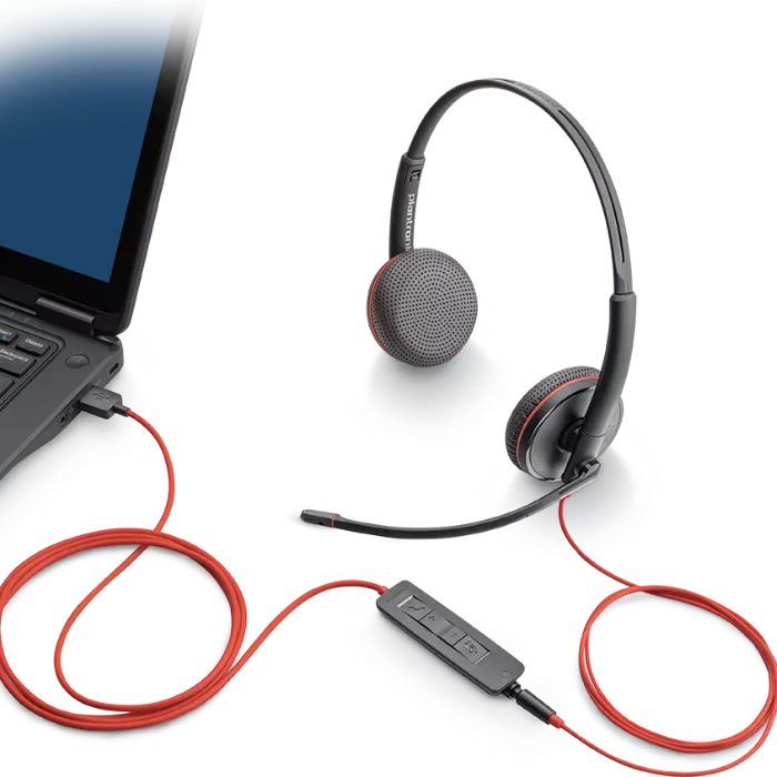 Poly Blackwire C3225 USB-A + 3.5mm Stereo Corded UC Headset