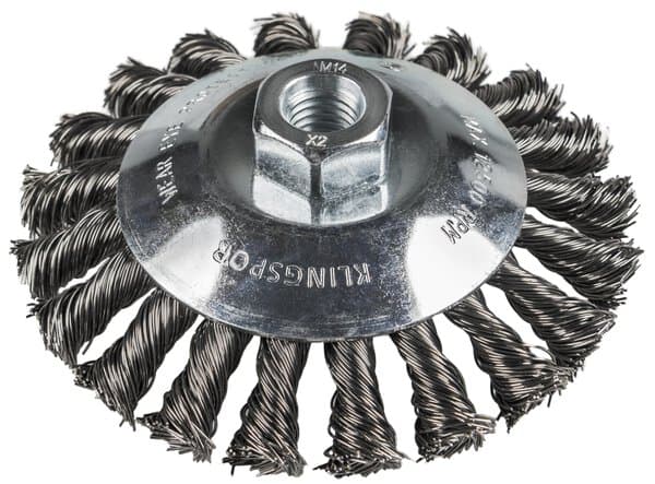 Klingspor BK 600 Z knotted cone brush Number of rows 1, 115 mm, thread M14 0,5 Steel