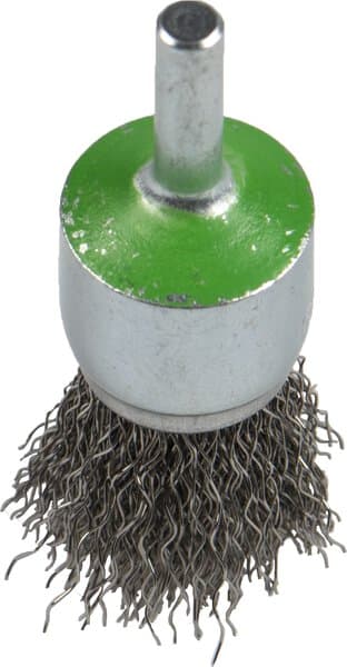 Klingspor BPS 600 W end brush with shaft, crimped wire, 30 x 6 mm, 0,3 Steel Pack of 10