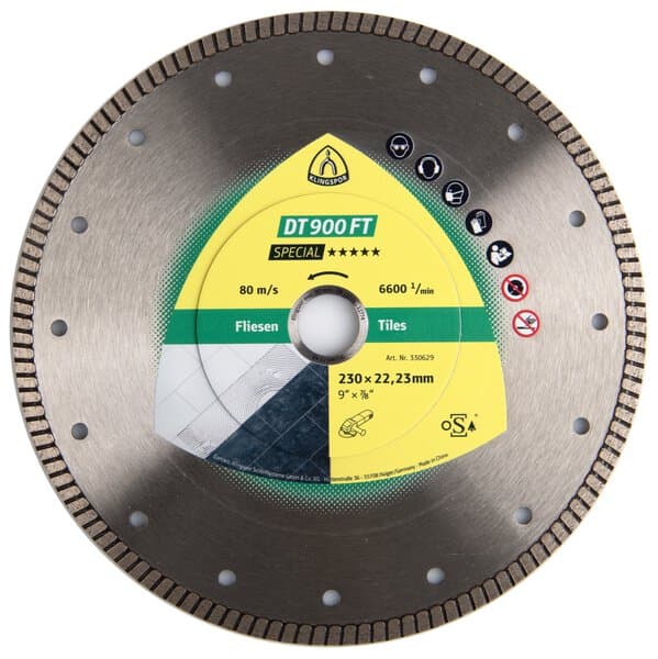 Klingspor DT 900 FT diamond cutting blades, 125 x 1,4 x 22,23 mm 1,4 x 7,5 mm, closed rim turbo