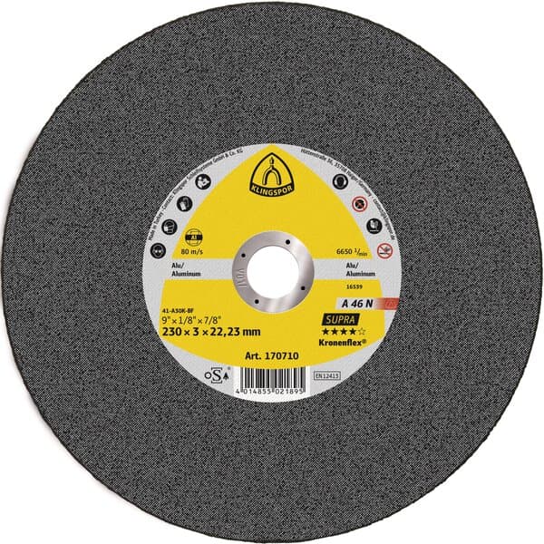 Klingspor Kronenflex A 46 N cutting-off wheels, 230 x 3 x 22,23 mm flat Pack of 25