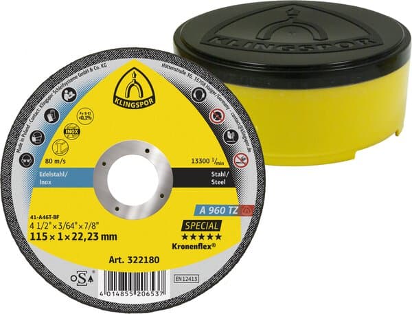 Klingspor Kronenflex A 960 TZ cutting-off wheels, 125 x 1 x 22,23 mm flat Pack of 25