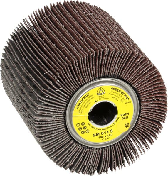 Klingspor SM 611 S abrasive mop wheels LS 309 X, 100 x 100 x 19 mm grain 80