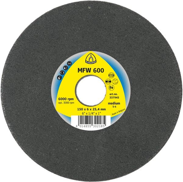 Klingspor MFW 600 compact discs, 150 x 6 x 25,4 mm medium silicon carbide Pack of 5