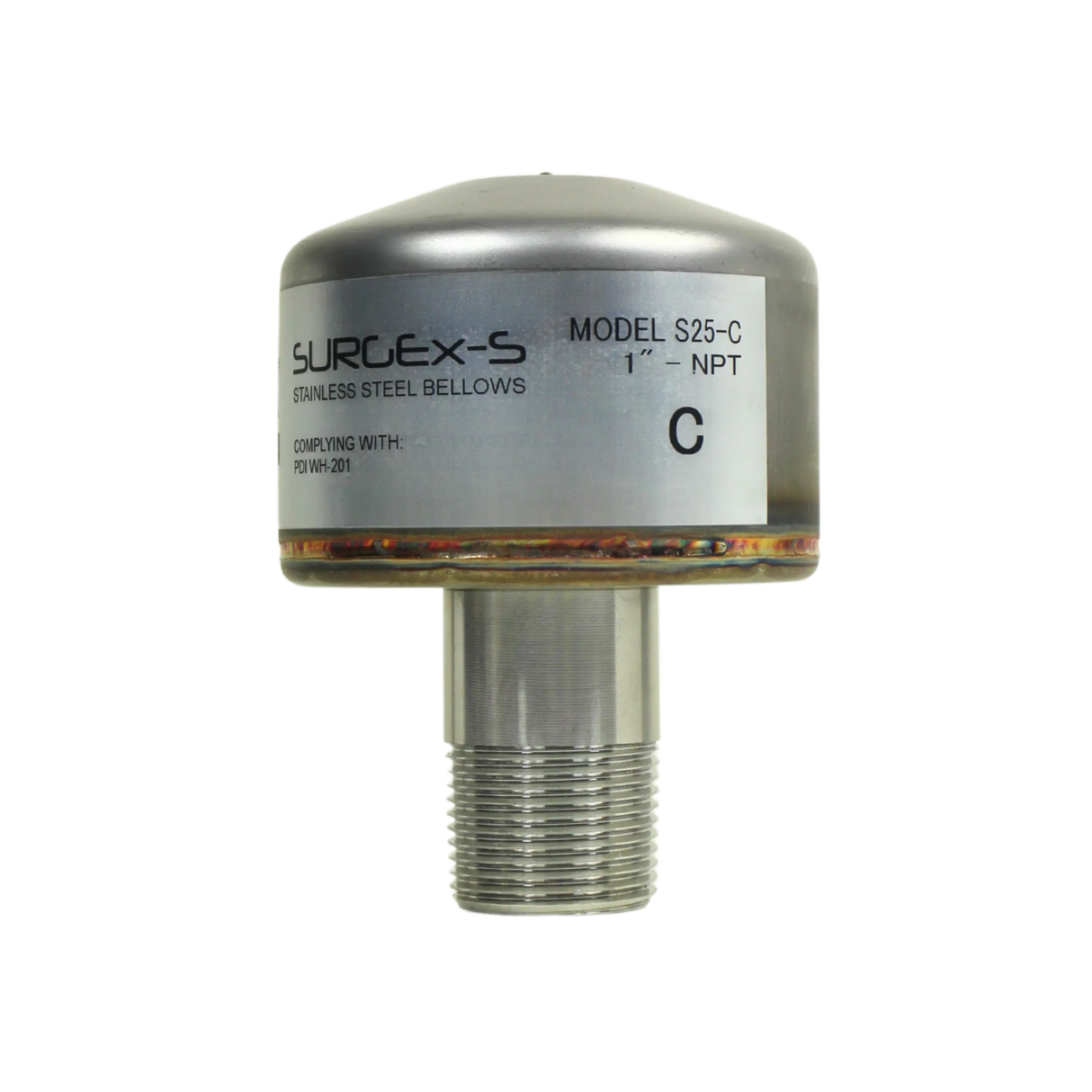 SURGEx S25-C NPT, Stainless Steel Bellows Water Hammer Arrestor, DN25 1" NPT