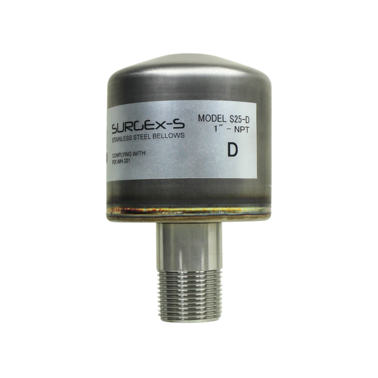 SURGEx S25-D NPT, Stainless Steel Bellows Water Hammer Arrestor, DN25 1" NPT