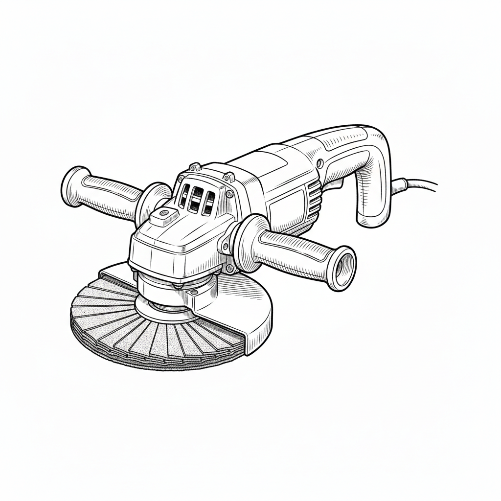 Angle Grinder with Abrasive Mop Disc