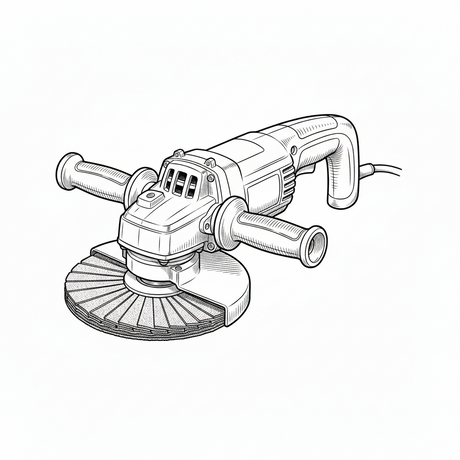 Angle Grinder with Abrasive Mop Disc