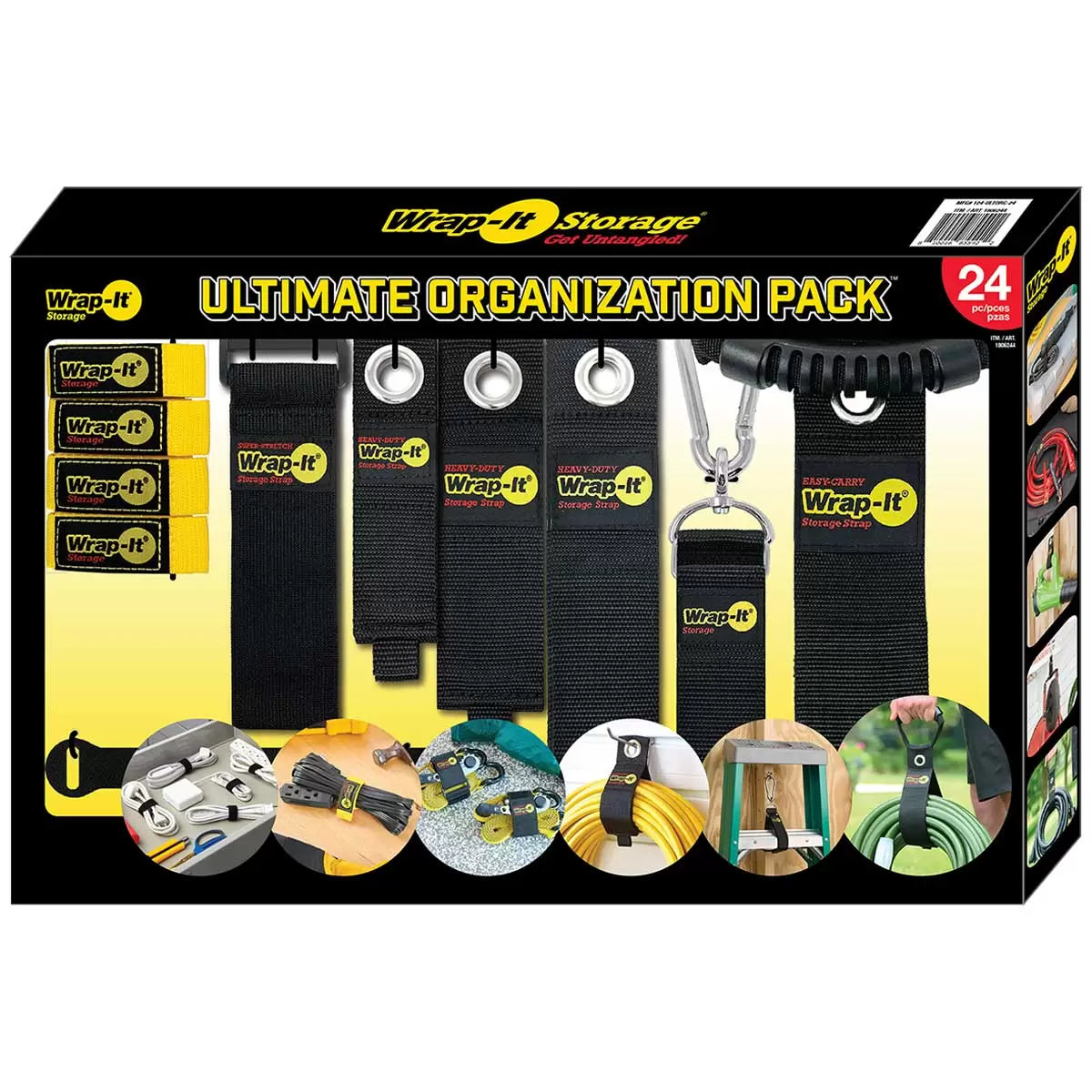 Wrap-It Storage Ultimate Organisation Pack 24pc Cable Ties & Straps
