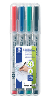 Staedtler® Lumocolor® non-permanent fine - wallet of 4 assorted colours