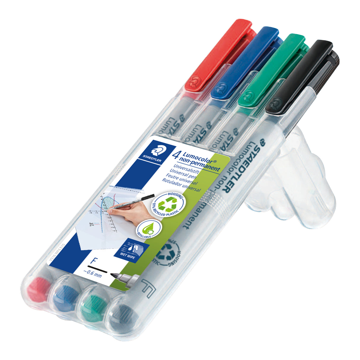 Staedtler® Lumocolor® non-permanent fine - wallet of 4 assorted colours