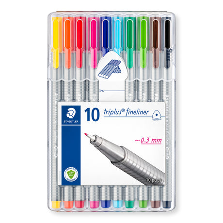 Staedtler® triplus® fineliner - wallet of 10 assorted colours