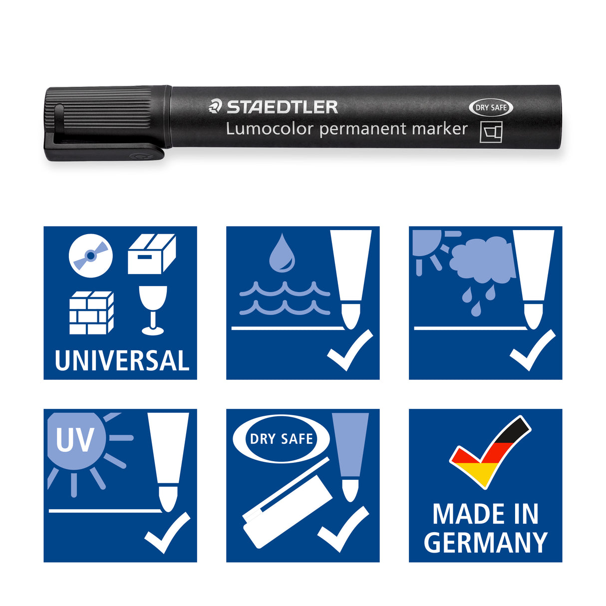 Staedtler® Lumocolor® permanent marker chisel point - black, box of 10