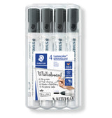 Staedtler® Lumocolor® whiteboard marker bullet point - wallet of 4 in black