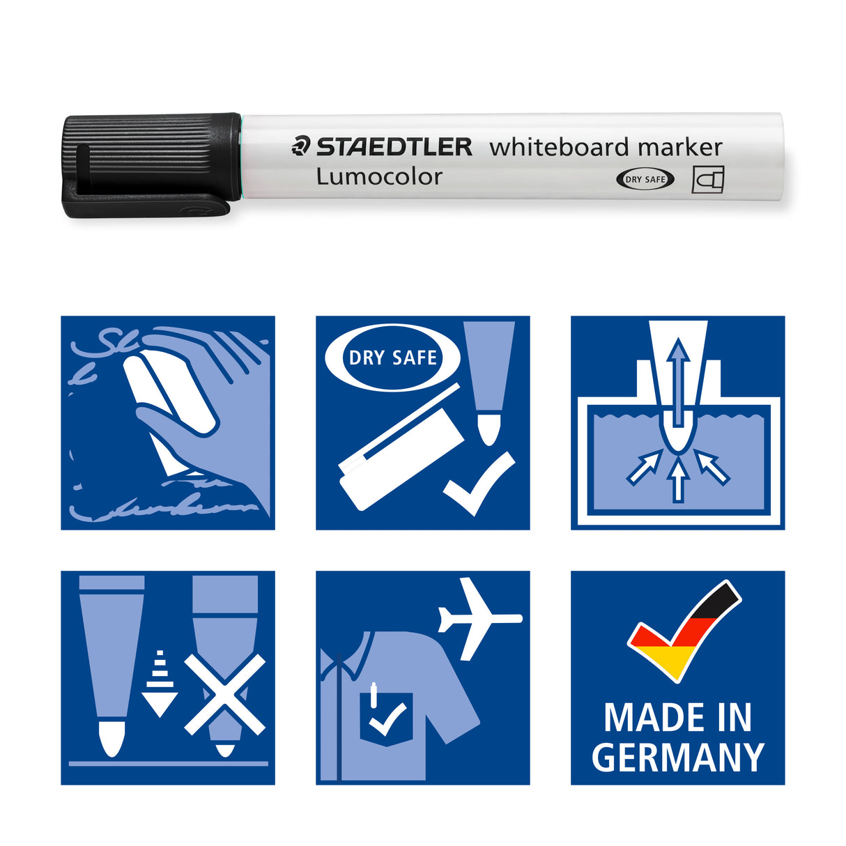 Staedtler® Lumocolor® whiteboard marker bullet point - black, box of 10