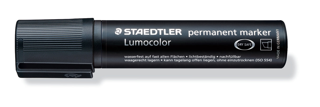 Staedtler® Lumocolor® permanent marker chisel point - black 12mm. box of 5