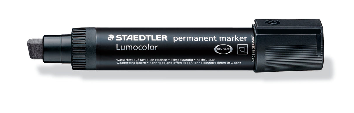 Staedtler® Lumocolor® permanent marker chisel point - black 12mm. box of 5