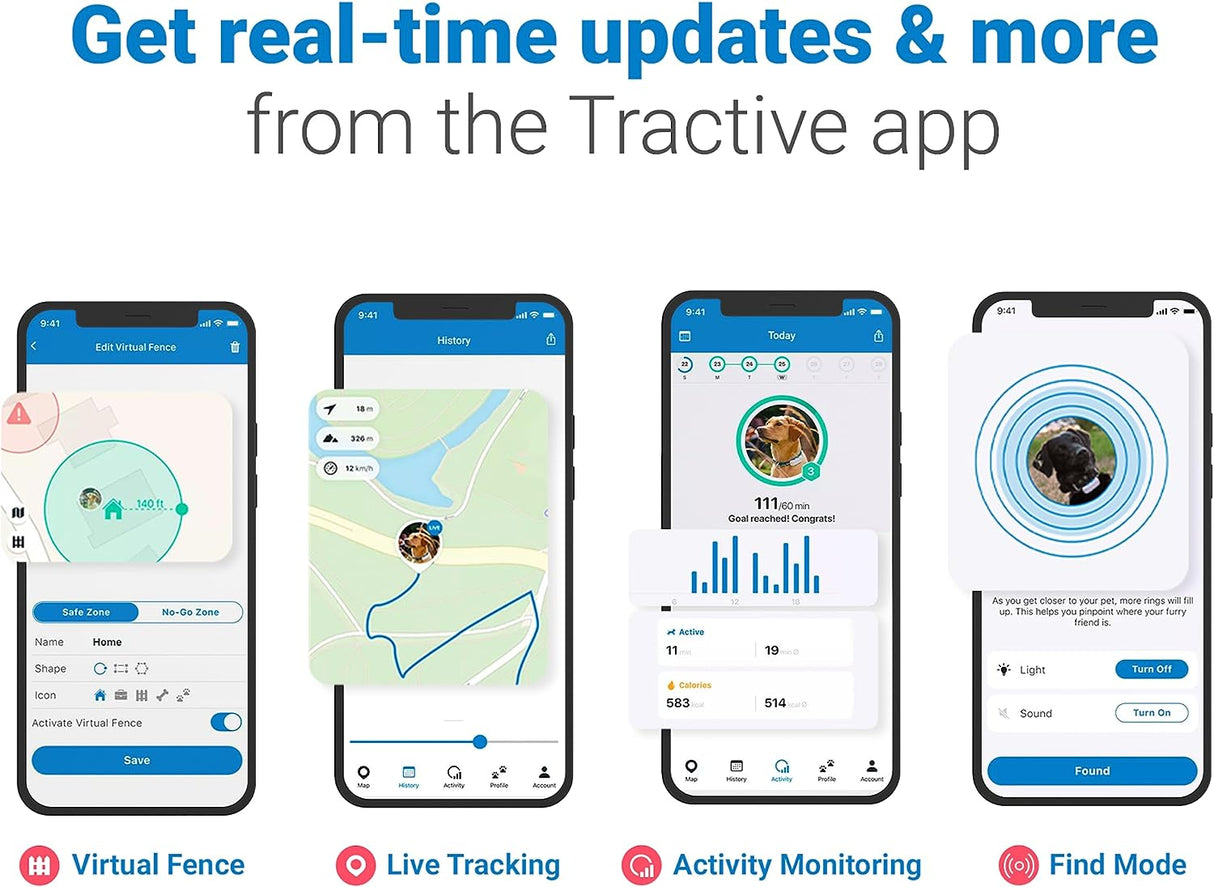 TRACTIVE GPS Tracker for Dogs with activity monitoring
