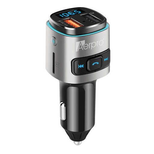 AERPRO BLUETOOTH FM TRANSMITTER WITH QC3.0 QUICK CHARGE USB