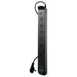 RAPTOR Surge Protected Powerboards 6-Way 1x QC3.0 USB-A (30W), 1x USB-C PD (30W)