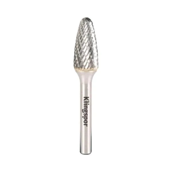Klingspor HF 100 F carbide burrs, 8 x 20 x 6,35 mm double serration