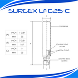 SURGEx LFC25-C BSP, Water Hammer Arrestor, LEAD FREE, 1" DN25