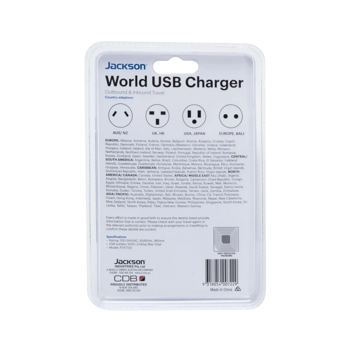 Jackson World 2 x USB-A & USB-C Charger