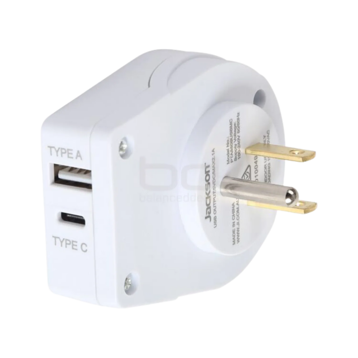 Jackson Outbound Travel Adaptor USA, including 1xUSB-A + 1xUSB-C