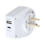 Jackson Outbound Travel Adaptor USA, including 1xUSB-A + 1xUSB-C