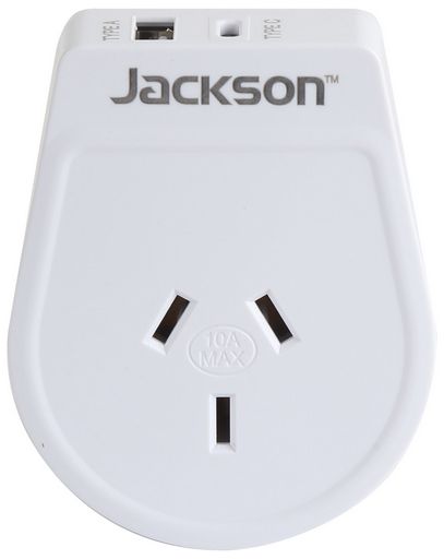 Jackson Outbound Travel Adaptor USA, including 1xUSB-A + 1xUSB-C
