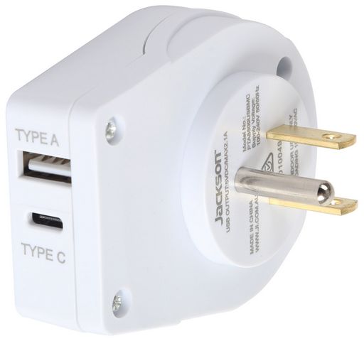 Jackson Outbound Travel Adaptor USA, including 1xUSB-A + 1xUSB-C