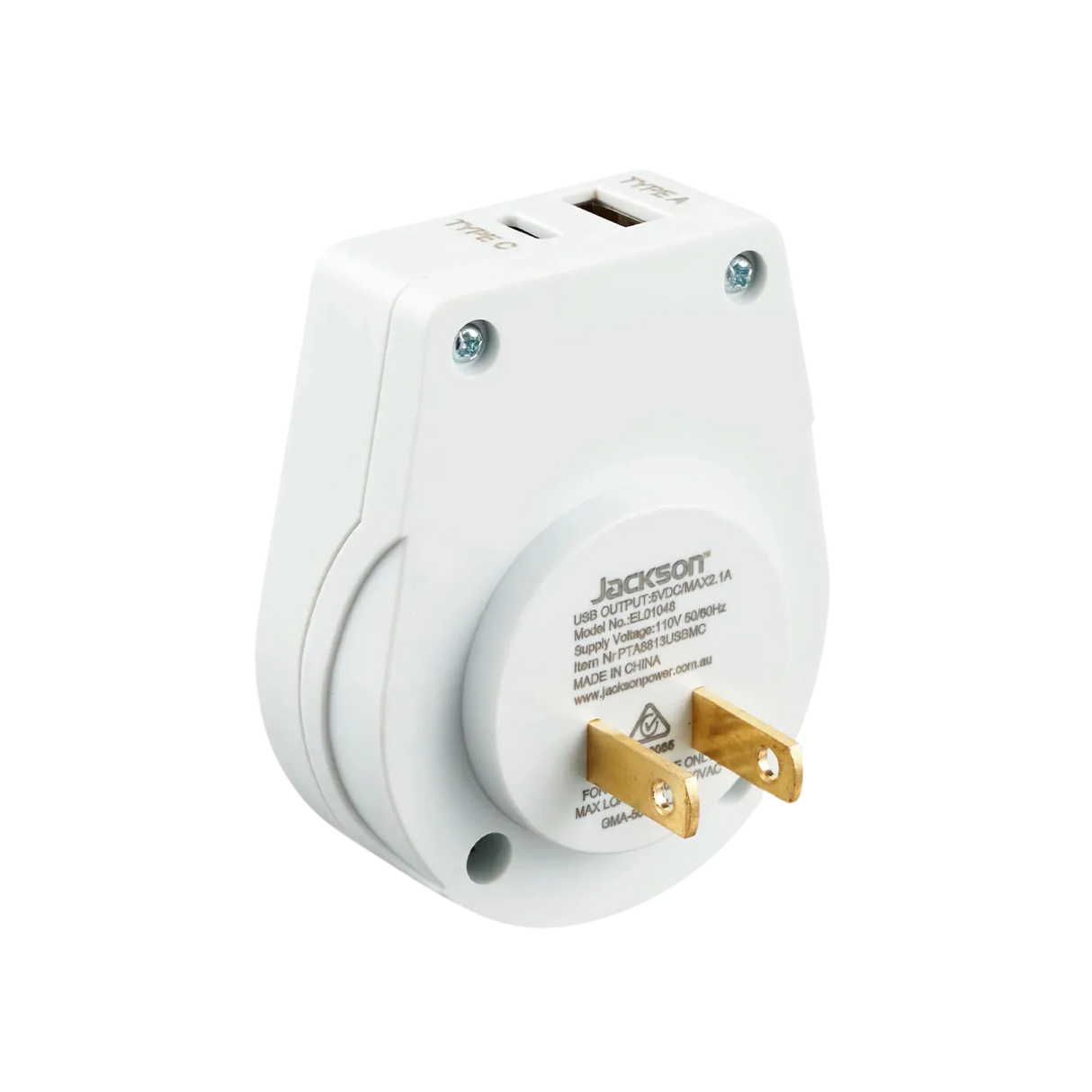 Jackson Outbound Travel Adaptor Japan, South America, including 1xUSB-A + 1xUSB-C