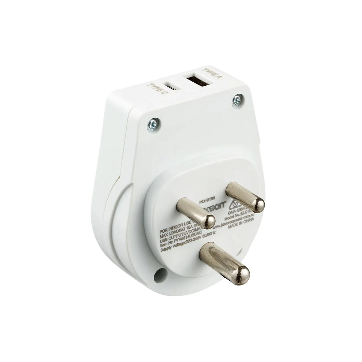 Jackson Outbound Travel Adaptor India and more, including 1xUSB-A + 1xUSB-C