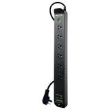 RAPTOR Surge Protected Powerboards 6-Way 1x QC3.0 USB-A (30W), 1x USB-C PD (30W)