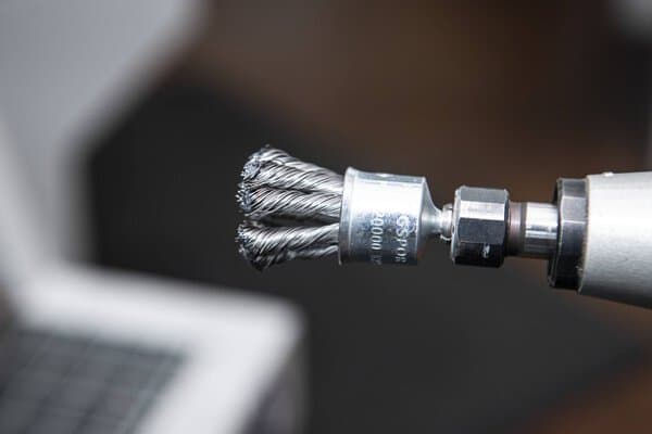 Klingspor BPS 600 Z end brush with shaft, knotted wire, 1x row, 22 x 6 mm, 0,35 Steel Pack of 10