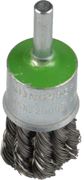 Klingspor BPS 600 Z end brush with shaft, knotted wire, Number of rows 1, 22 x 6 mm, 0,35 stainless steel Pack of 10