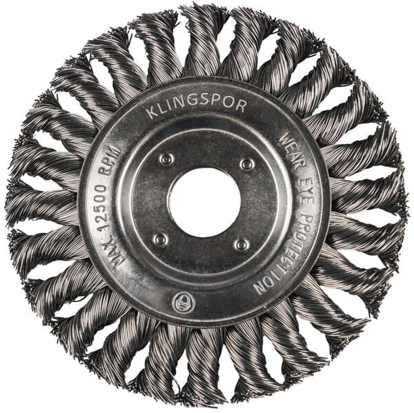 Klingspor BR 600 Z round brush knotted single row 1x row, 125 x 14 x 22,23 mm, 0,5 Steel