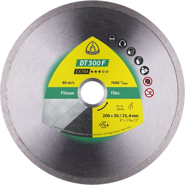 Klingspor DT 300 F diamond cutting blades, 100 x 1,6 x 22,23 mm 1,6 x 7 mm, closed rim Reduction ring 16